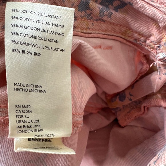 Anthropologie Wanderer Trouser Pant Floral High Rise Button Fly Utility Women 27 - Picture 8 of 8